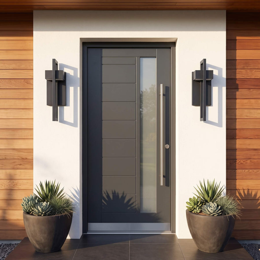 Close view of the hollow geometric frame on the Modern Hollow Outdoor Wall Light