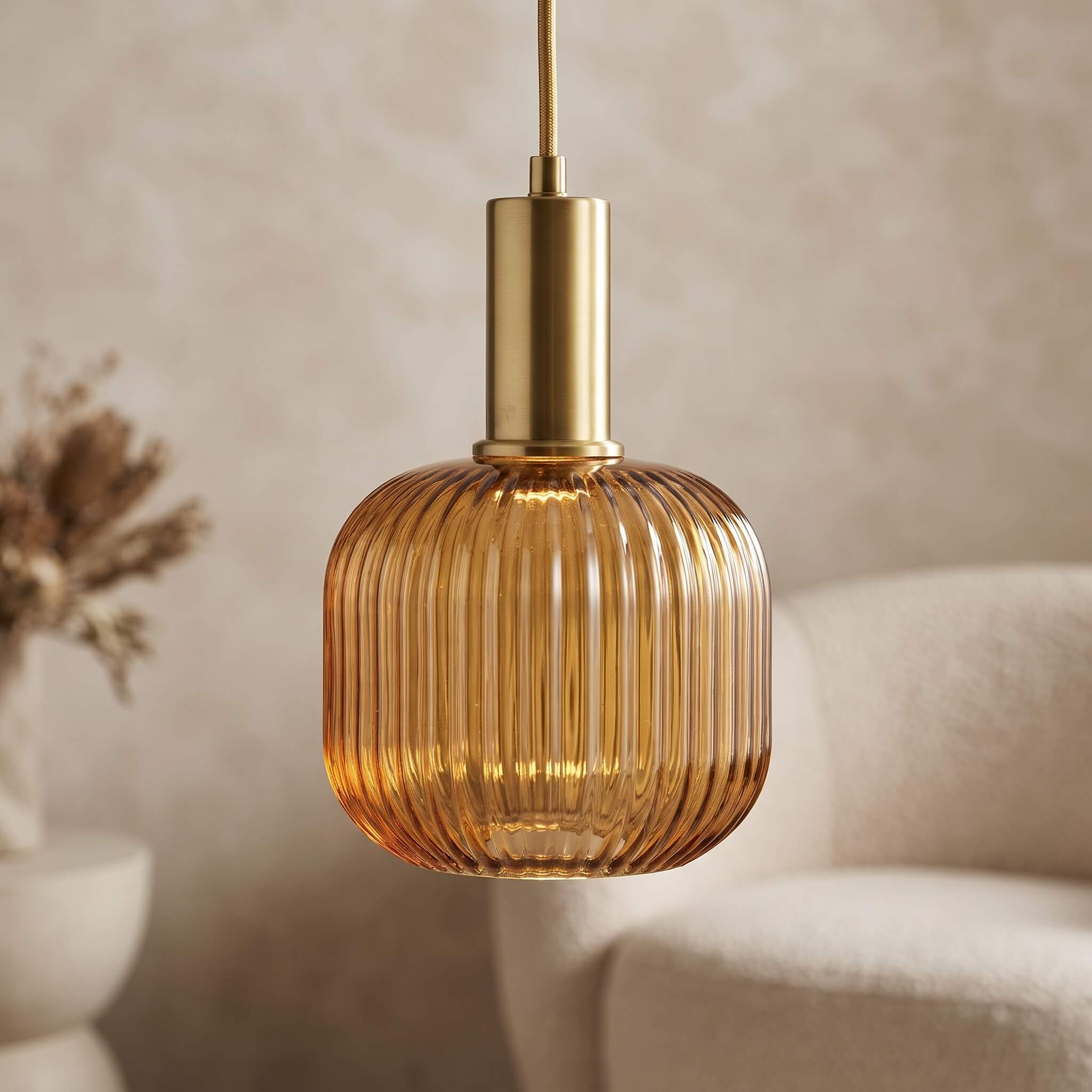 Ribbed Glass Pendant Light