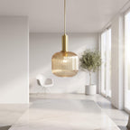 Ribbed Glass Pendant Light
