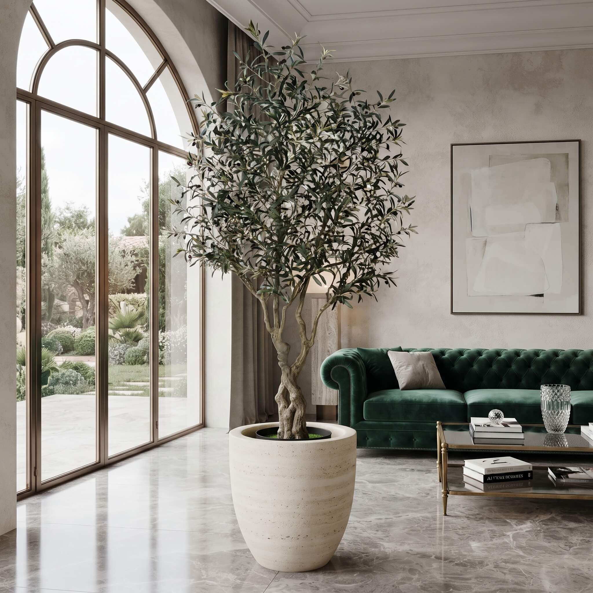 Realistic Large Faux Olive Tree 210cm