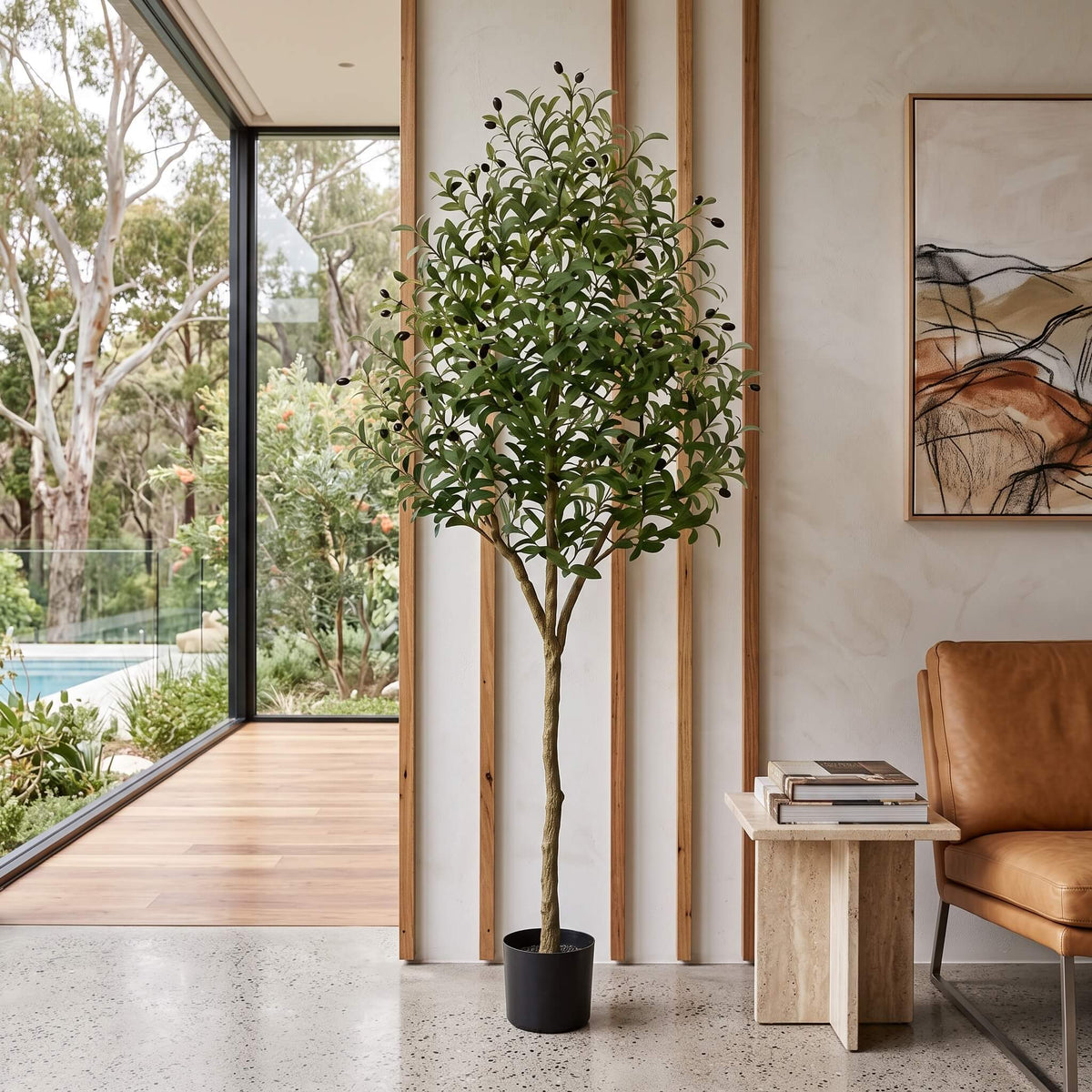 180cm faux olive tree shown in its pot