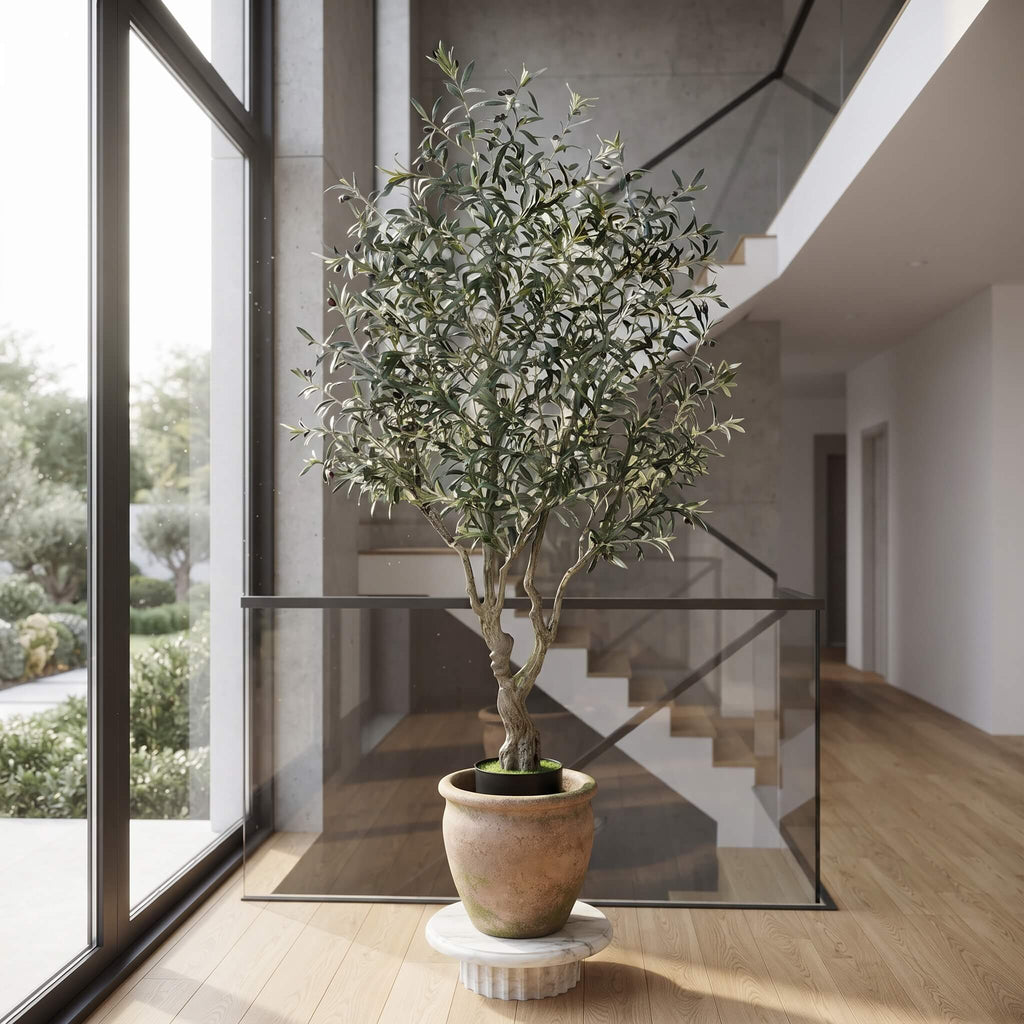 Realistic Large Faux Olive Tree 210cm