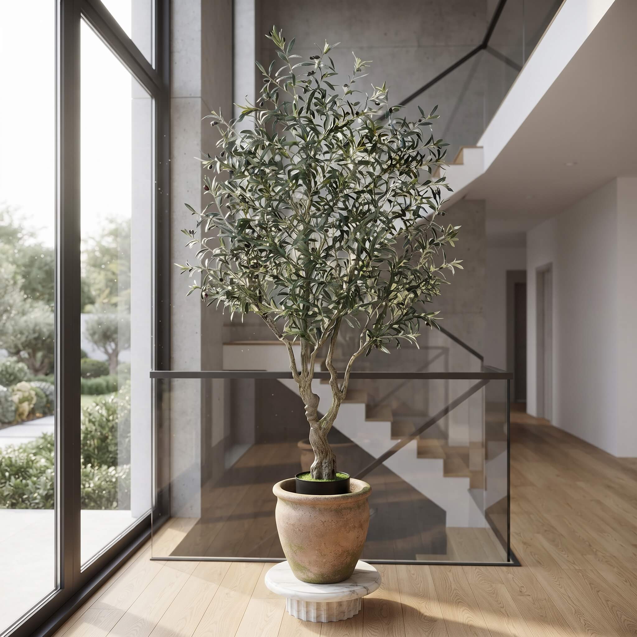 Realistic Large Faux Olive Tree 210cm