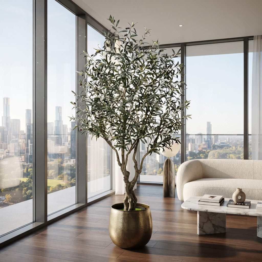 Realistic Large Faux Olive Tree 210cm