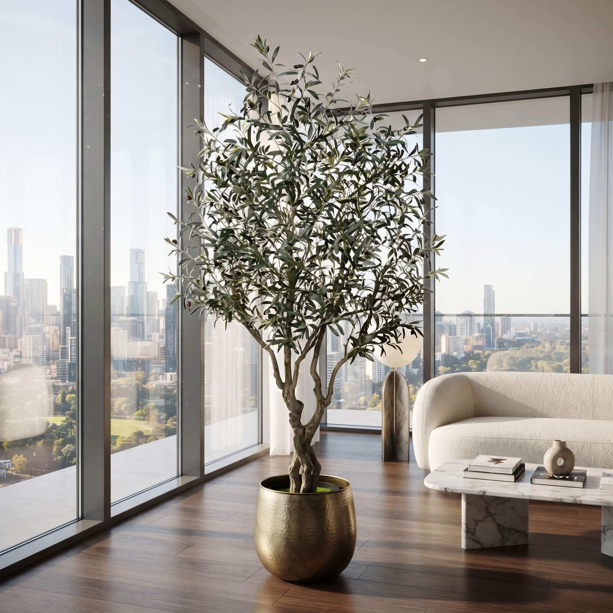 Realistic Large Faux Olive Tree 210cm