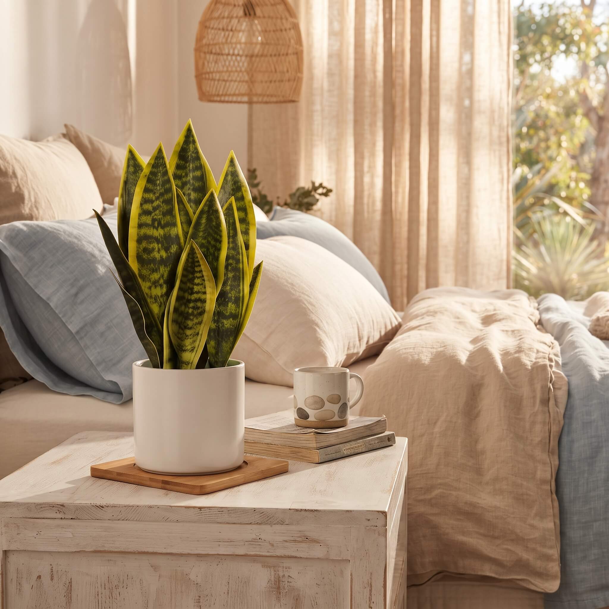 Faux Snake Plant Tabletop Sansevieria 35cm