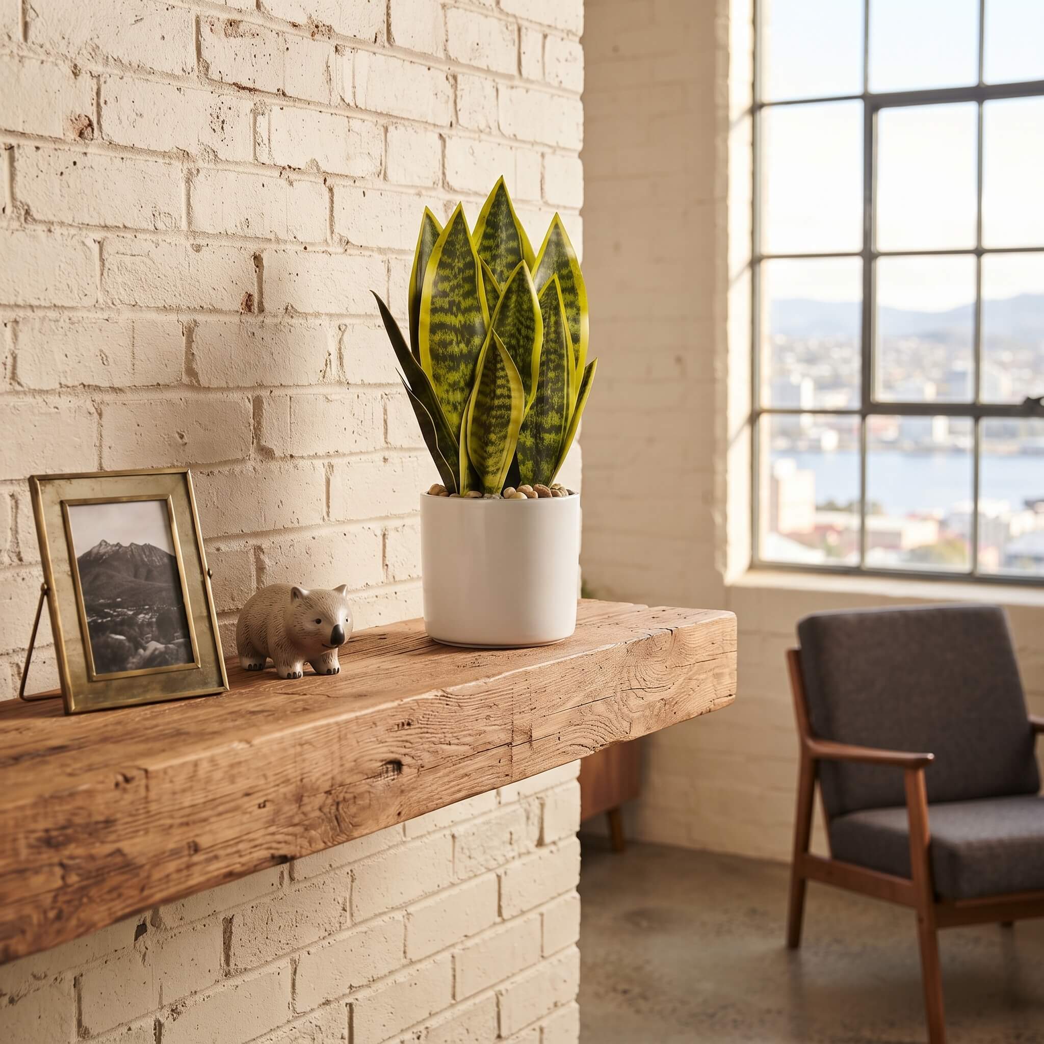 Faux Snake Plant Tabletop Sansevieria 35cm