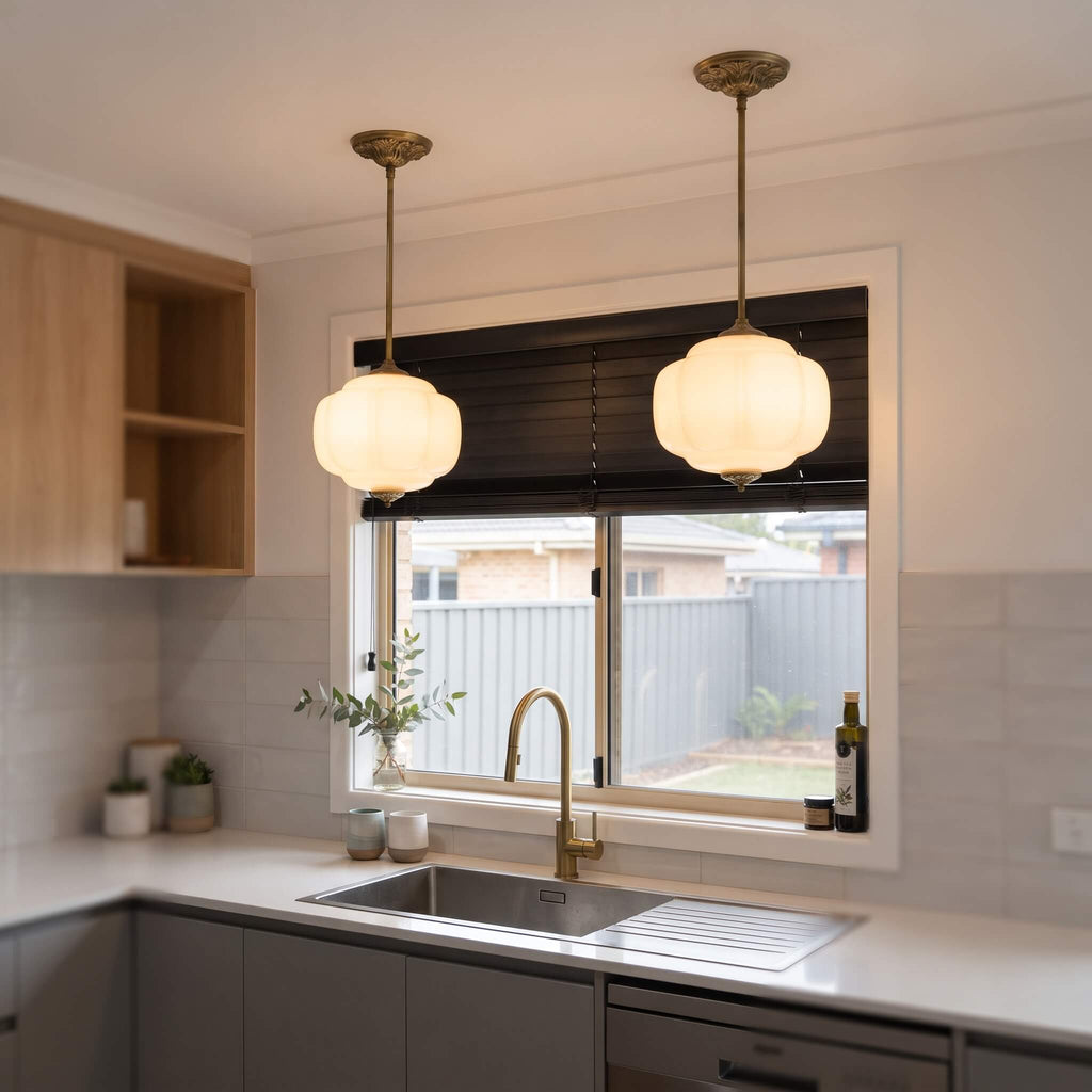 Murano Milk Glass Pendant Light