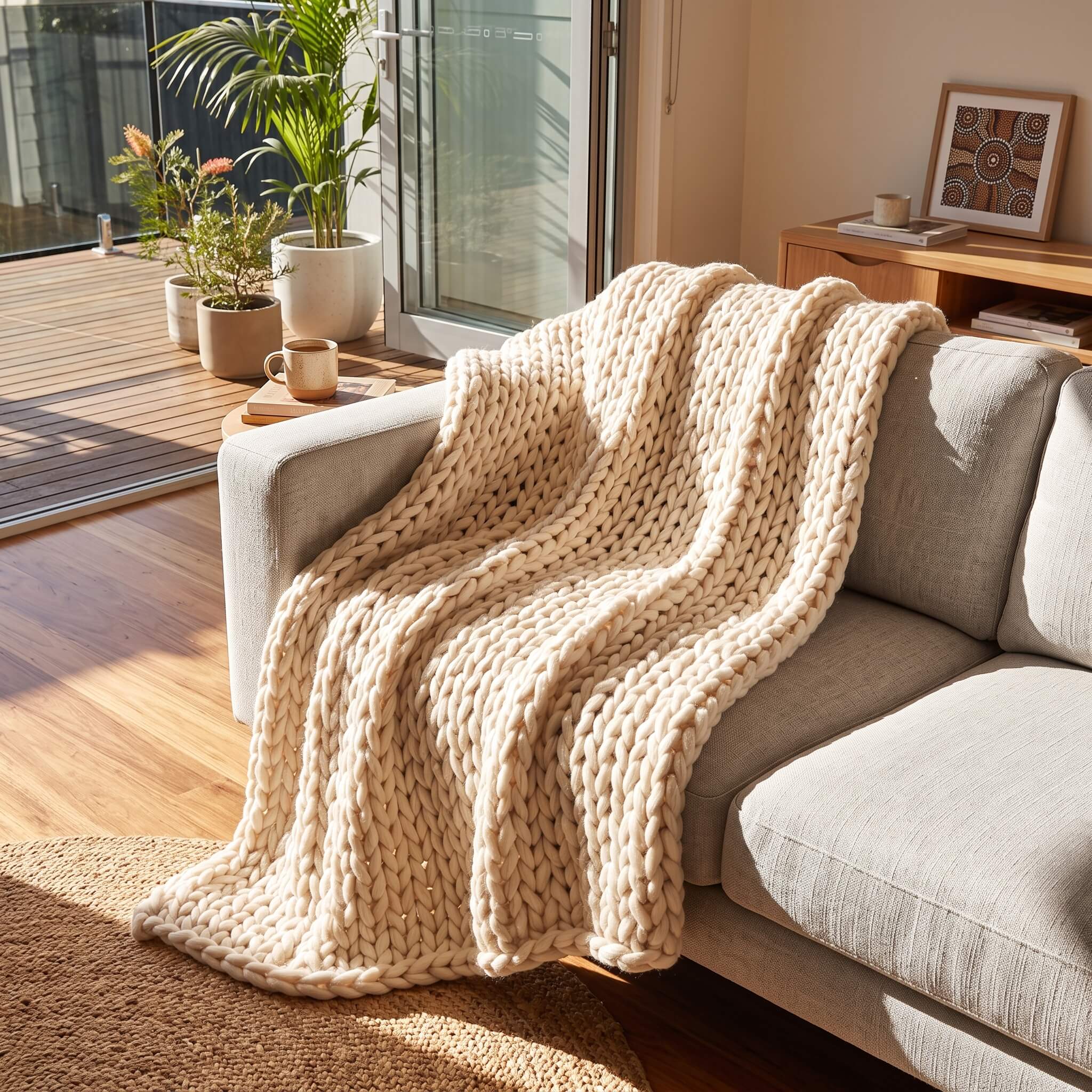 Chunky Knit Throw Blanket