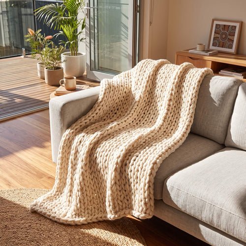 Chunky Knit Throw Blanket