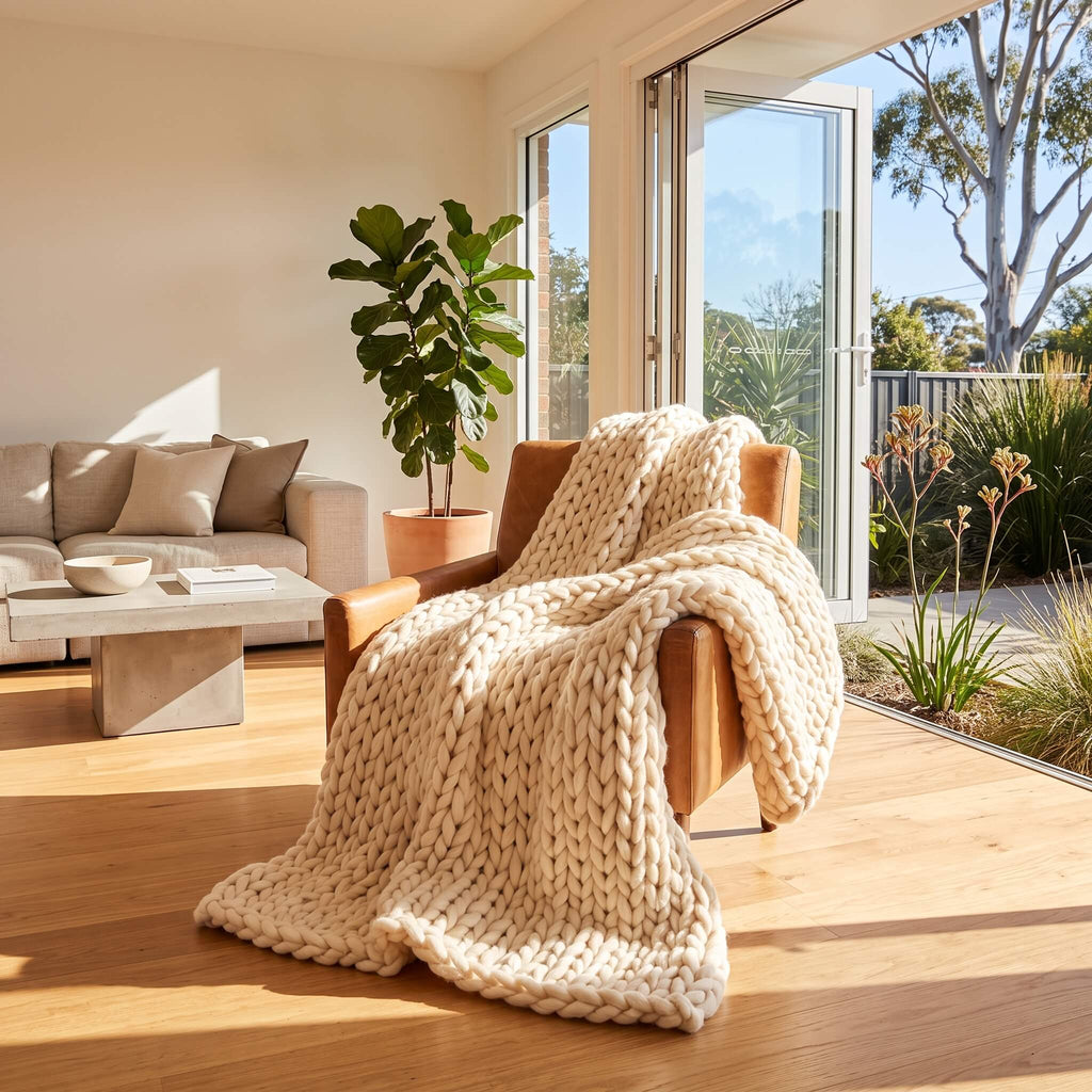 Chunky Knit Throw Blanket