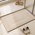 Concentric pattern diatomite bath mat with nested border lines