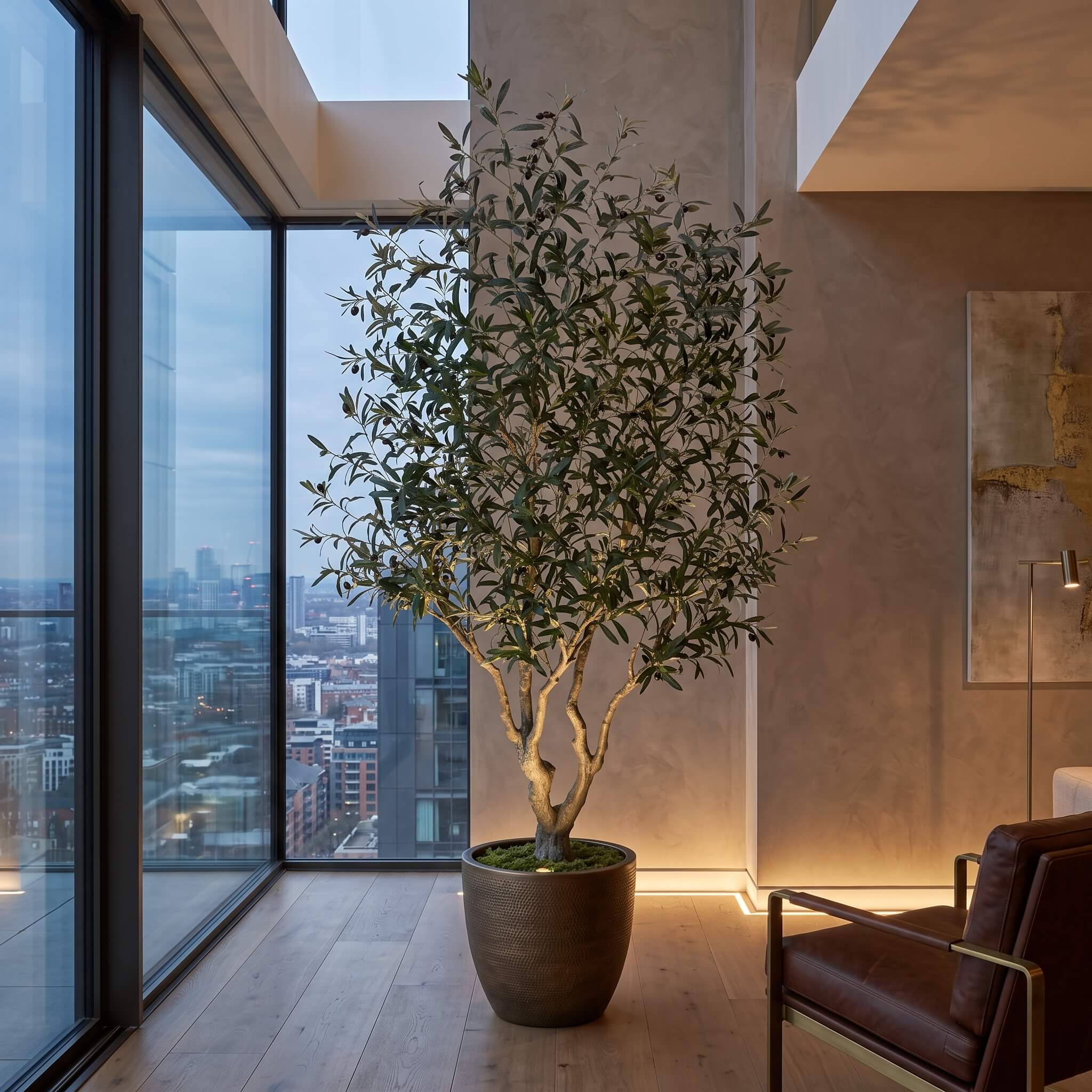 Realistic Large Faux Olive Tree 210cm