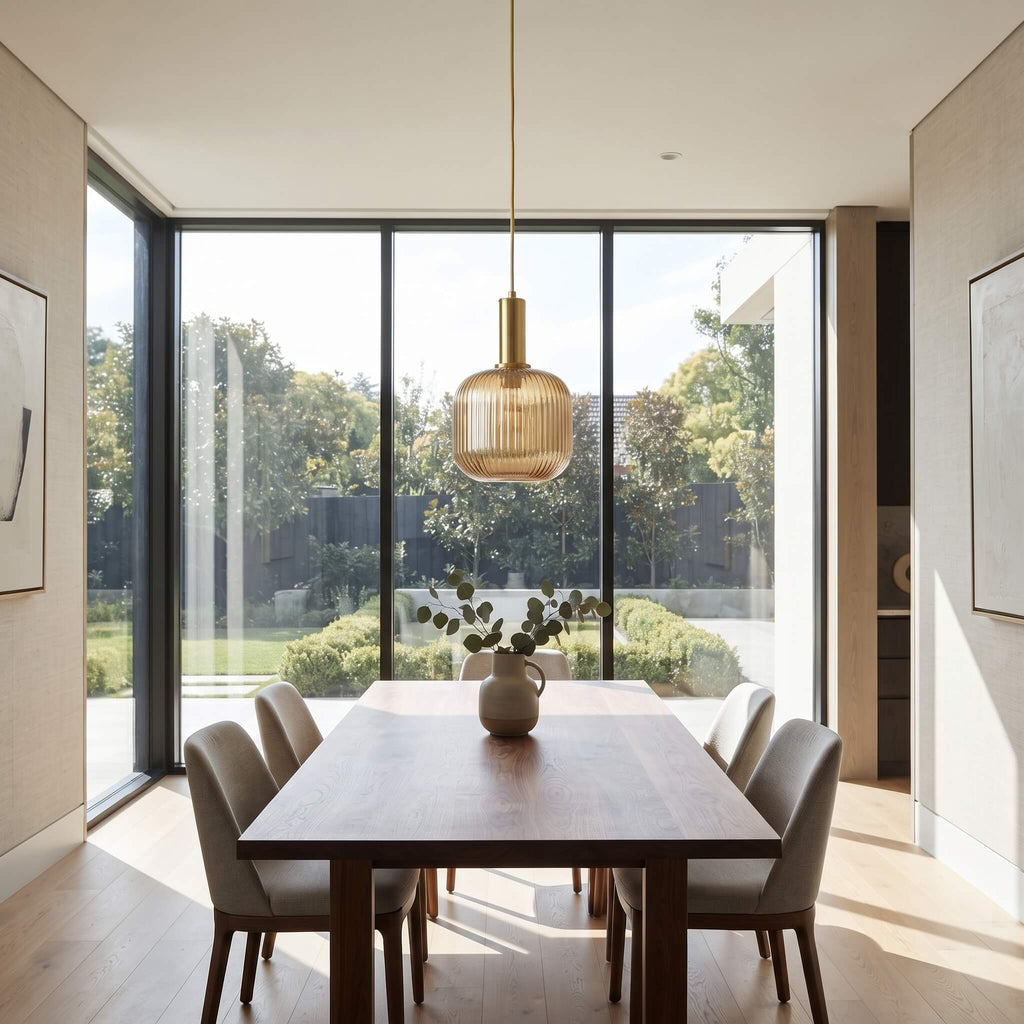 Ribbed Glass Pendant Light