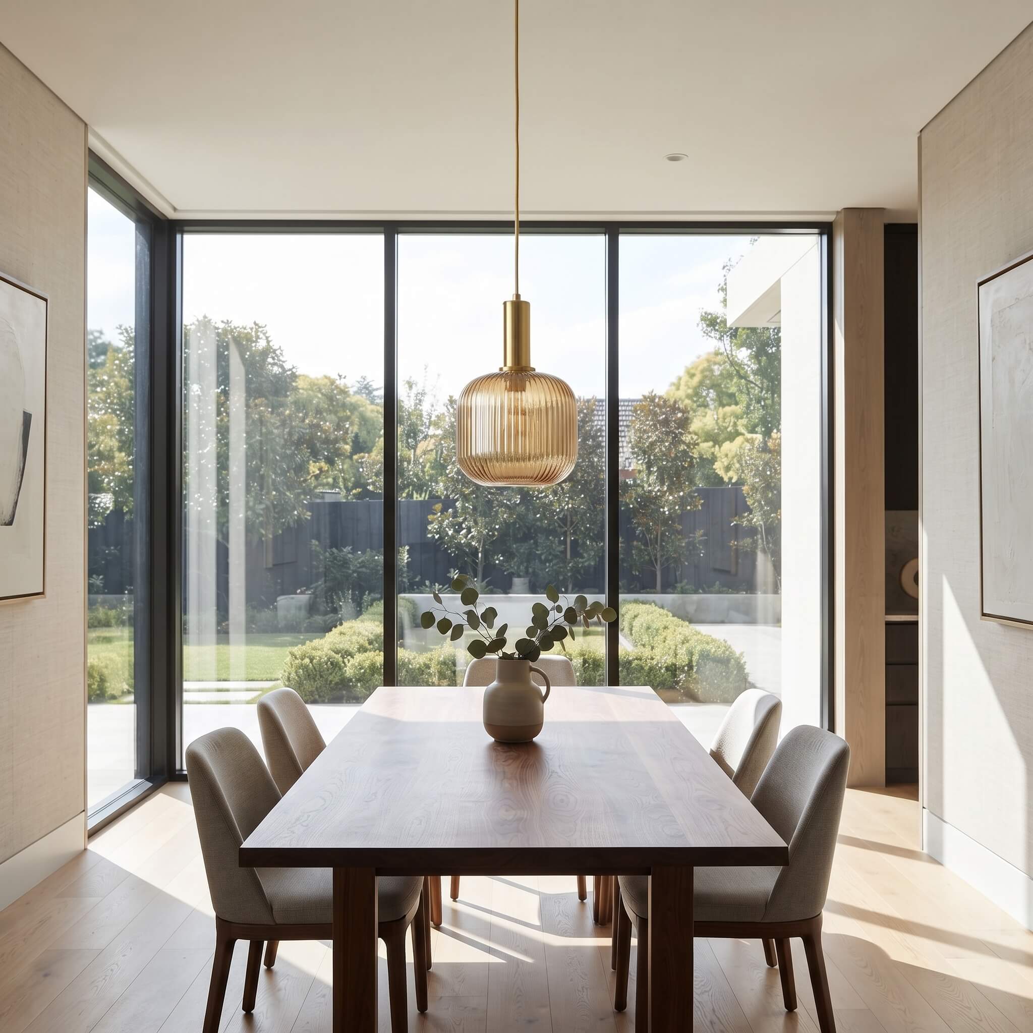 Ribbed Glass Pendant Light