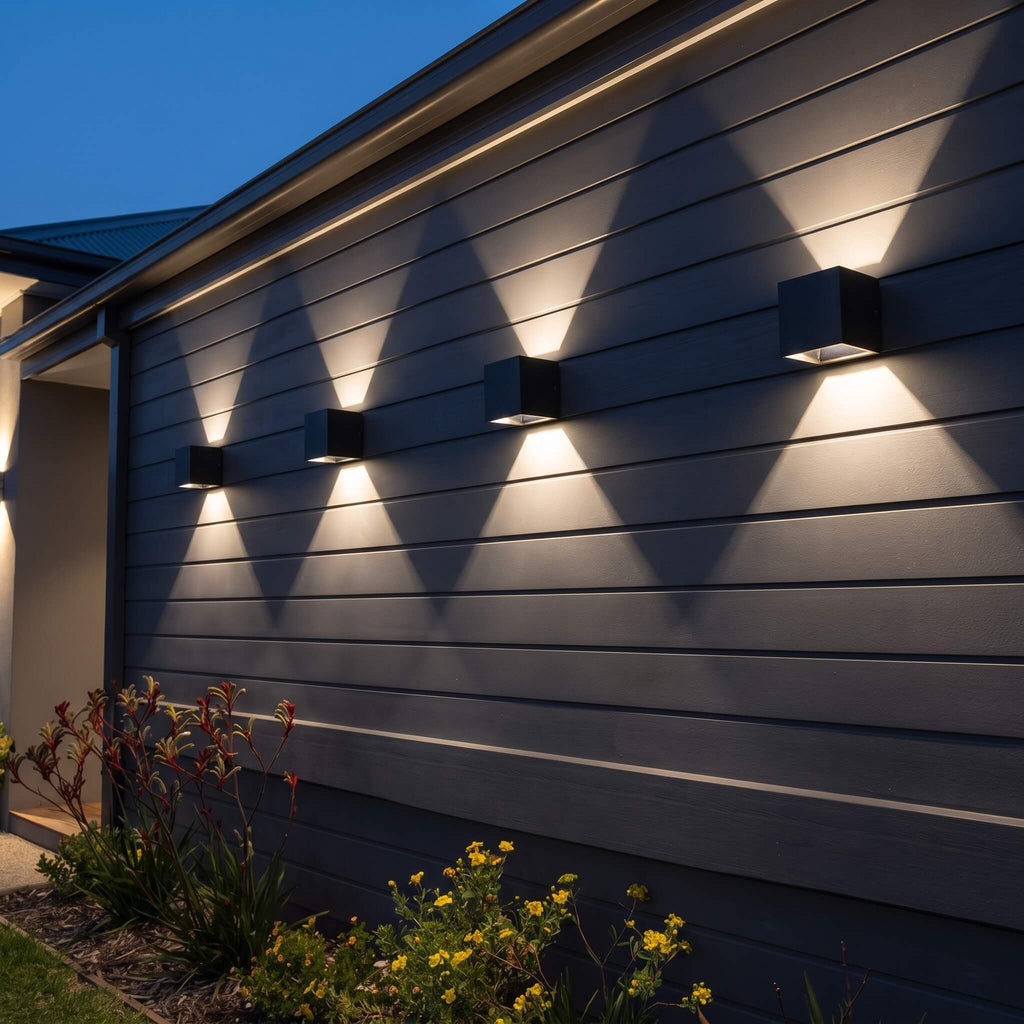 Modern Solar Cube Outdoor Wall Lamp