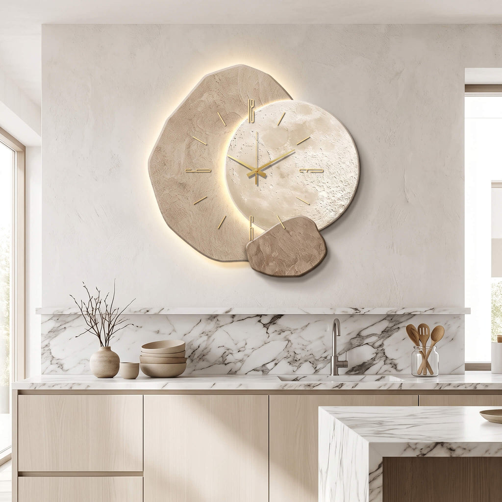 LED wall clock in a kitchen
