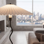 Meander Wavy Floor Lamp with Fluted Shade