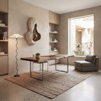 Meander Wavy Floor Lamp with Fluted Shade