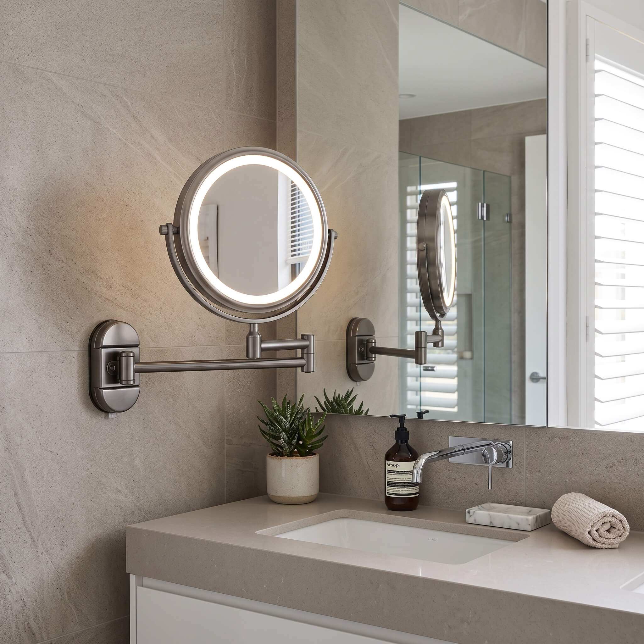 Embellir Extendable Magnifying LED Vanity Mirror