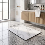 Marble print surface of the quick dry bath mat
