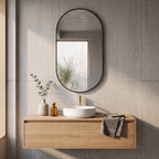 Straight-Edge Oval Bathroom Mirror