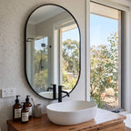 Straight-Edge Oval Bathroom Mirror