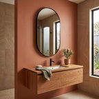 Straight-Edge Oval Bathroom Mirror