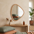 Irregular Wooden Frame Wall Mirror