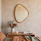 Irregular Wooden Frame Wall Mirror