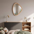 Irregular Wooden Frame Wall Mirror