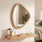 Irregular Wooden Frame Wall Mirror