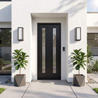 Modern home entrance lit by Sentry motion sensor wall lights