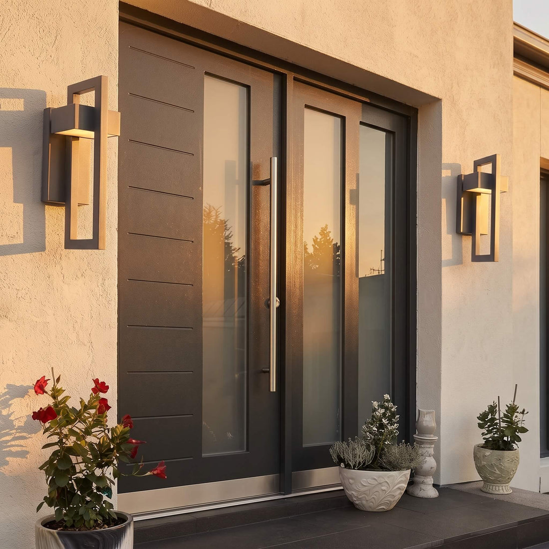 Stainless steel and acrylic construction of the Modern Hollow Outdoor Wall Light