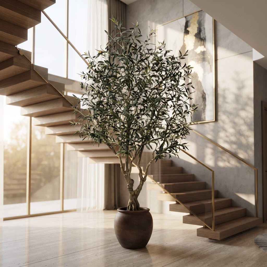 Realistic Large Faux Olive Tree 210cm
