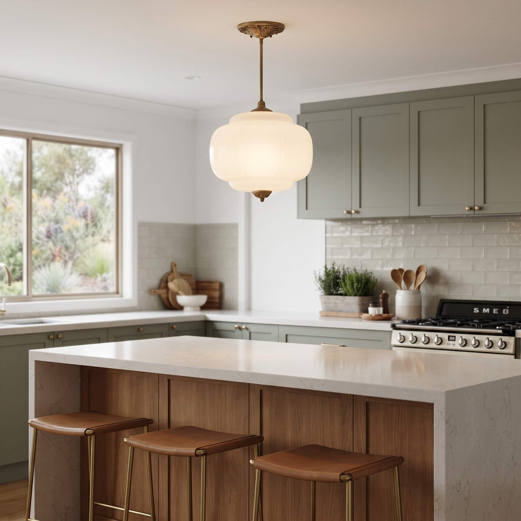 Murano Milk Glass Pendant Light