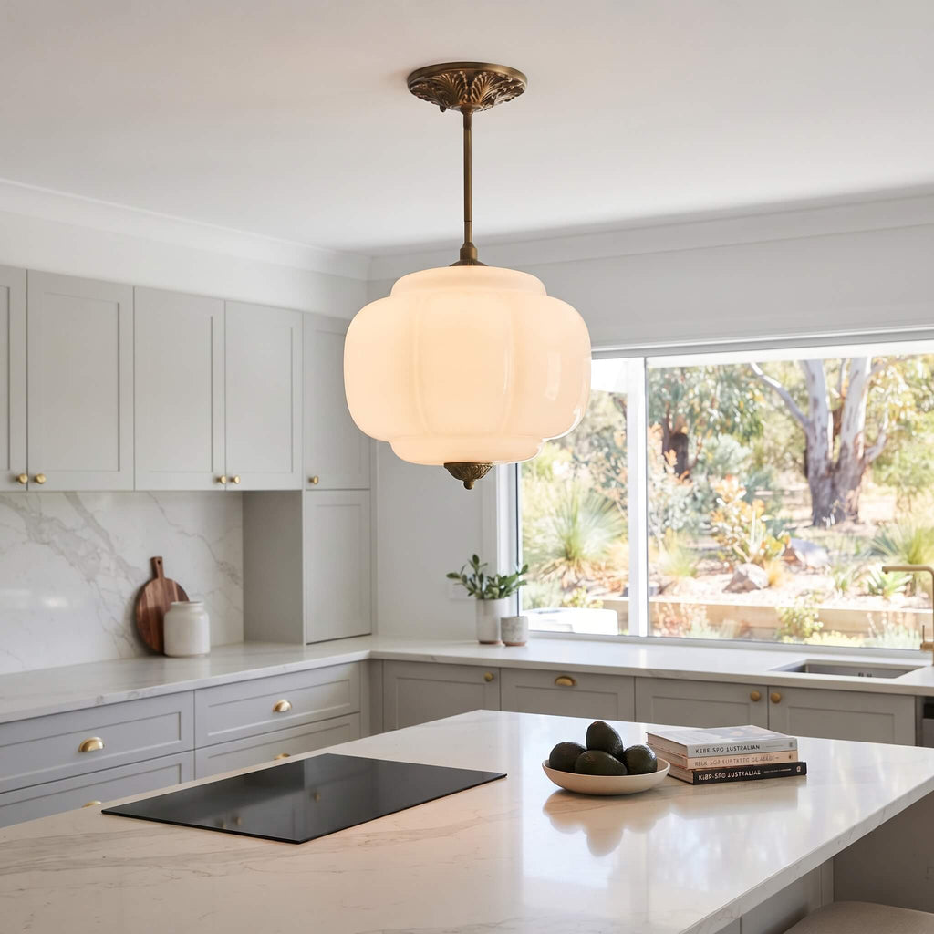 Murano Milk Glass Pendant Light
