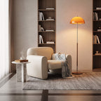 Mushroom LED Floor Lamp in Gold Amber