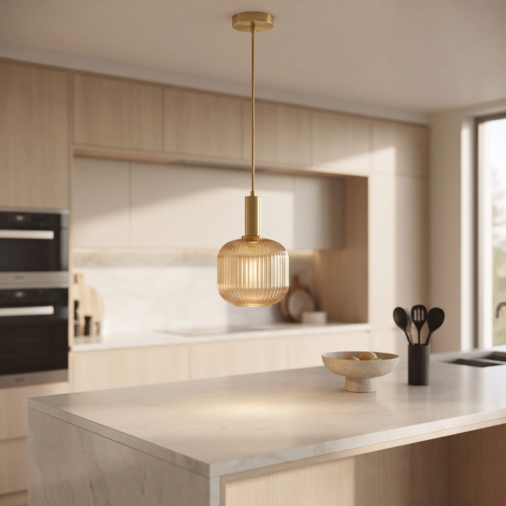 Ribbed Glass Pendant Light