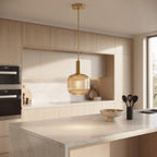 Ribbed Glass Pendant Light