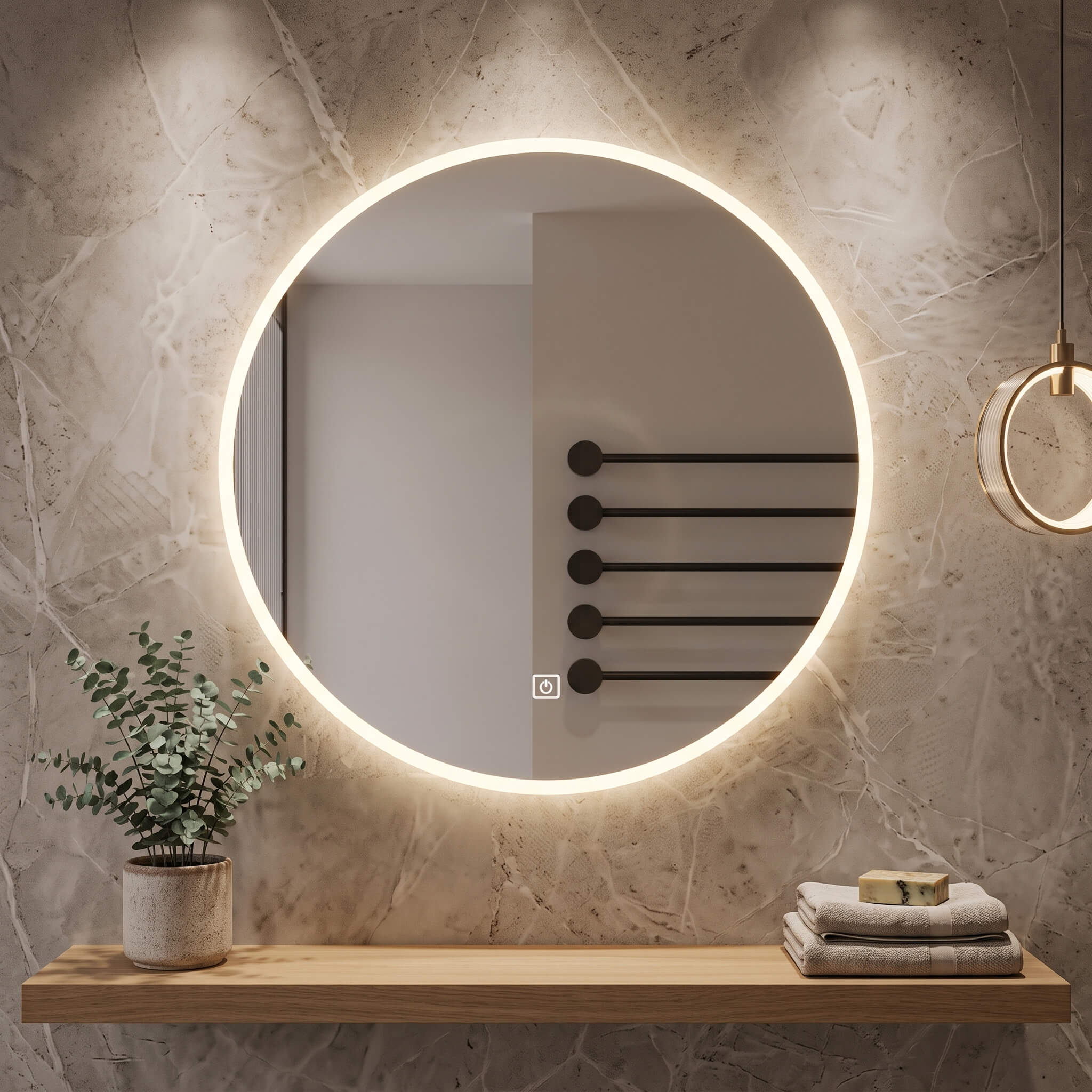 Halo LED Backlit Round Mirror