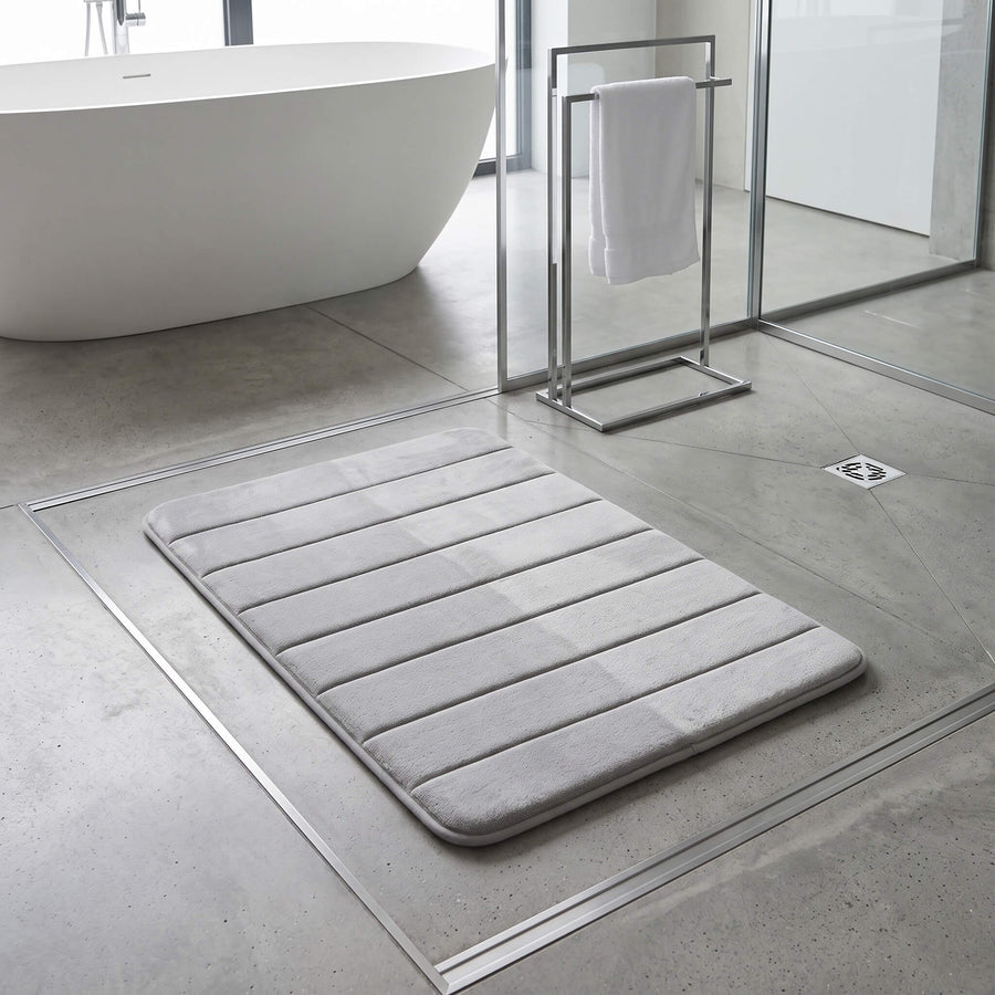 Silver grey memory foam bath mat