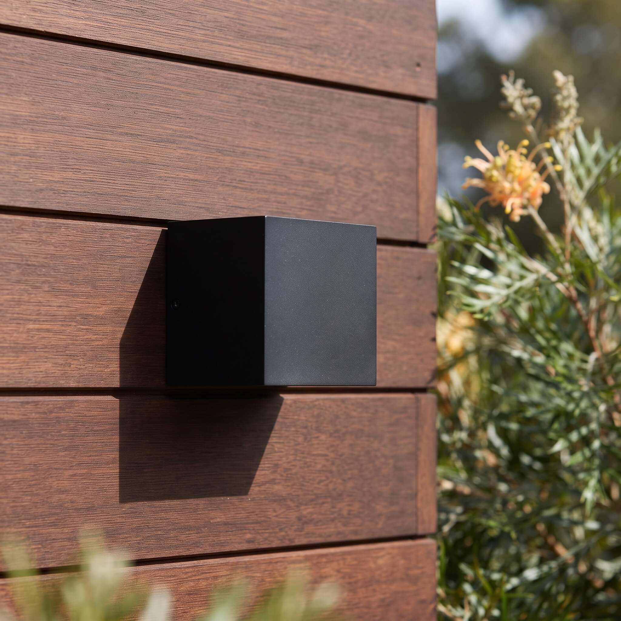 Modern Solar Cube Outdoor Wall Lamp