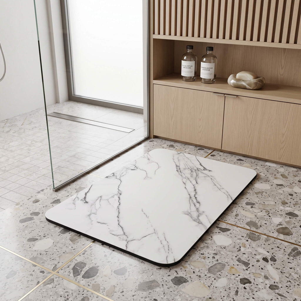 Stone look mat used on a bench top