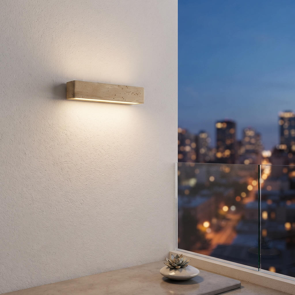 Travertine Stone Wabi-Sabi Wall Sconce