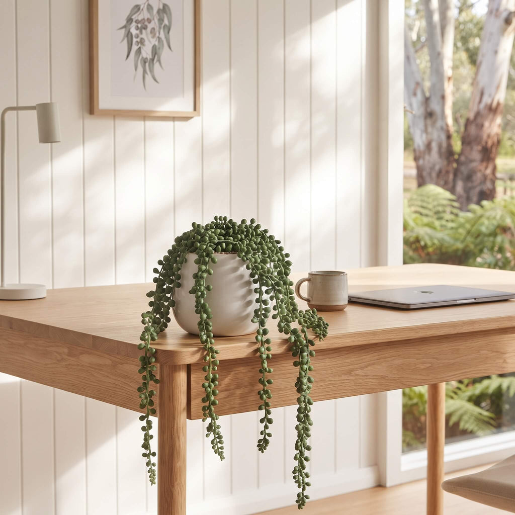 Faux String of Pearls Hanging Plant 40cm