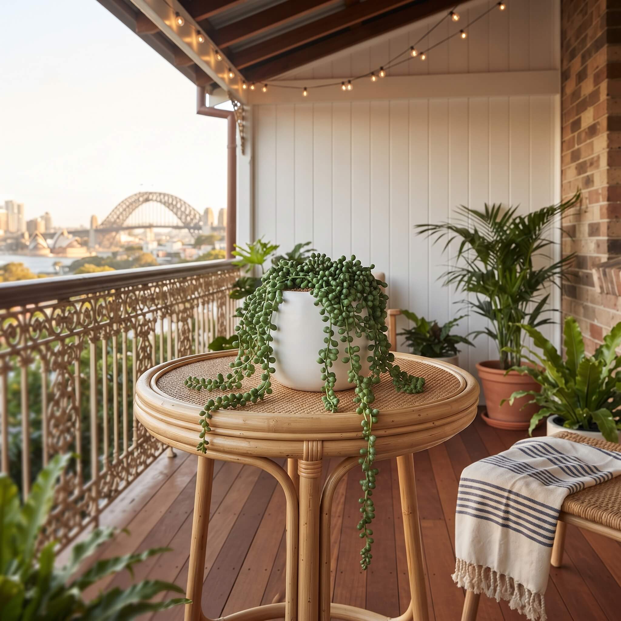 Faux String of Pearls Hanging Plant 40cm