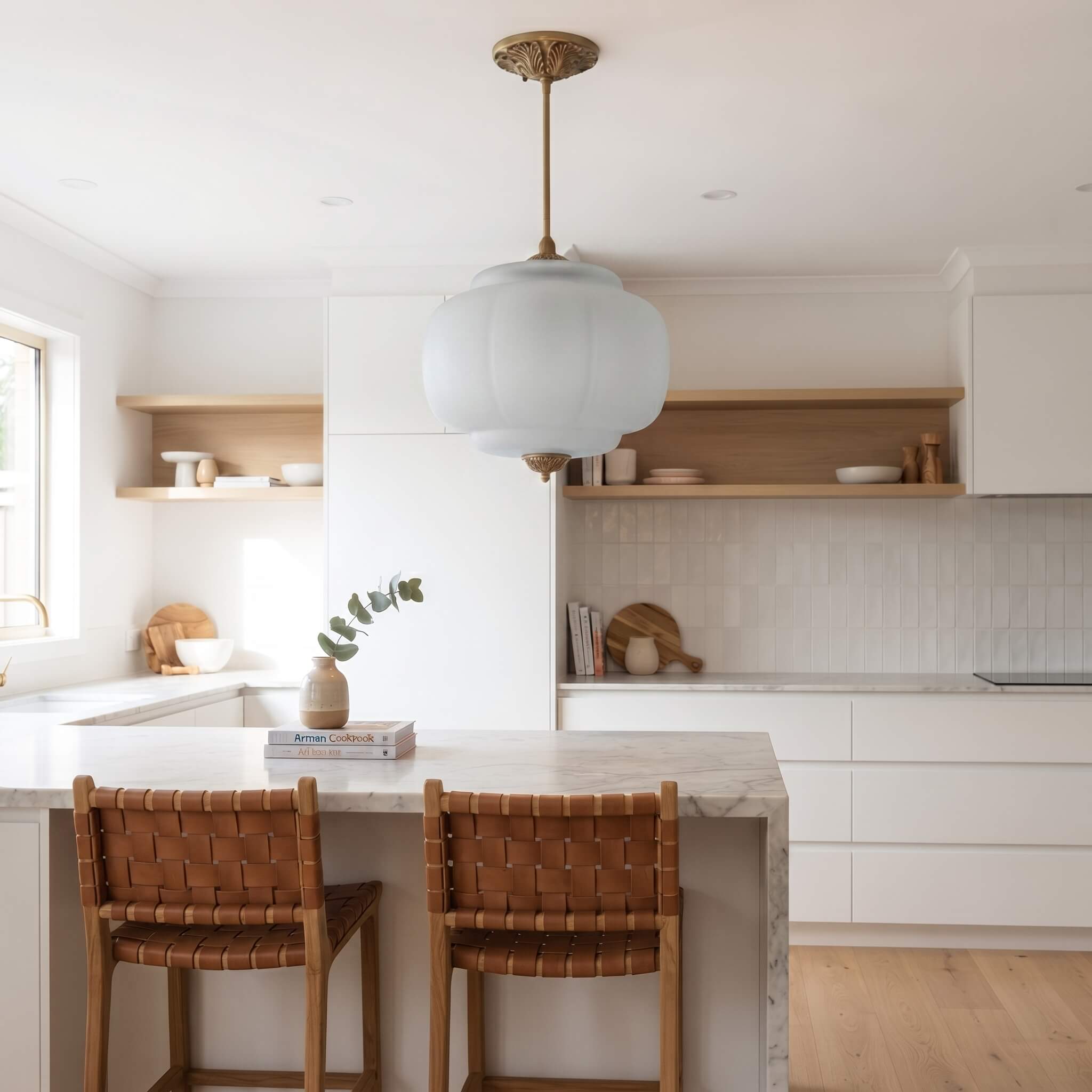 Murano Milk Glass Pendant Light