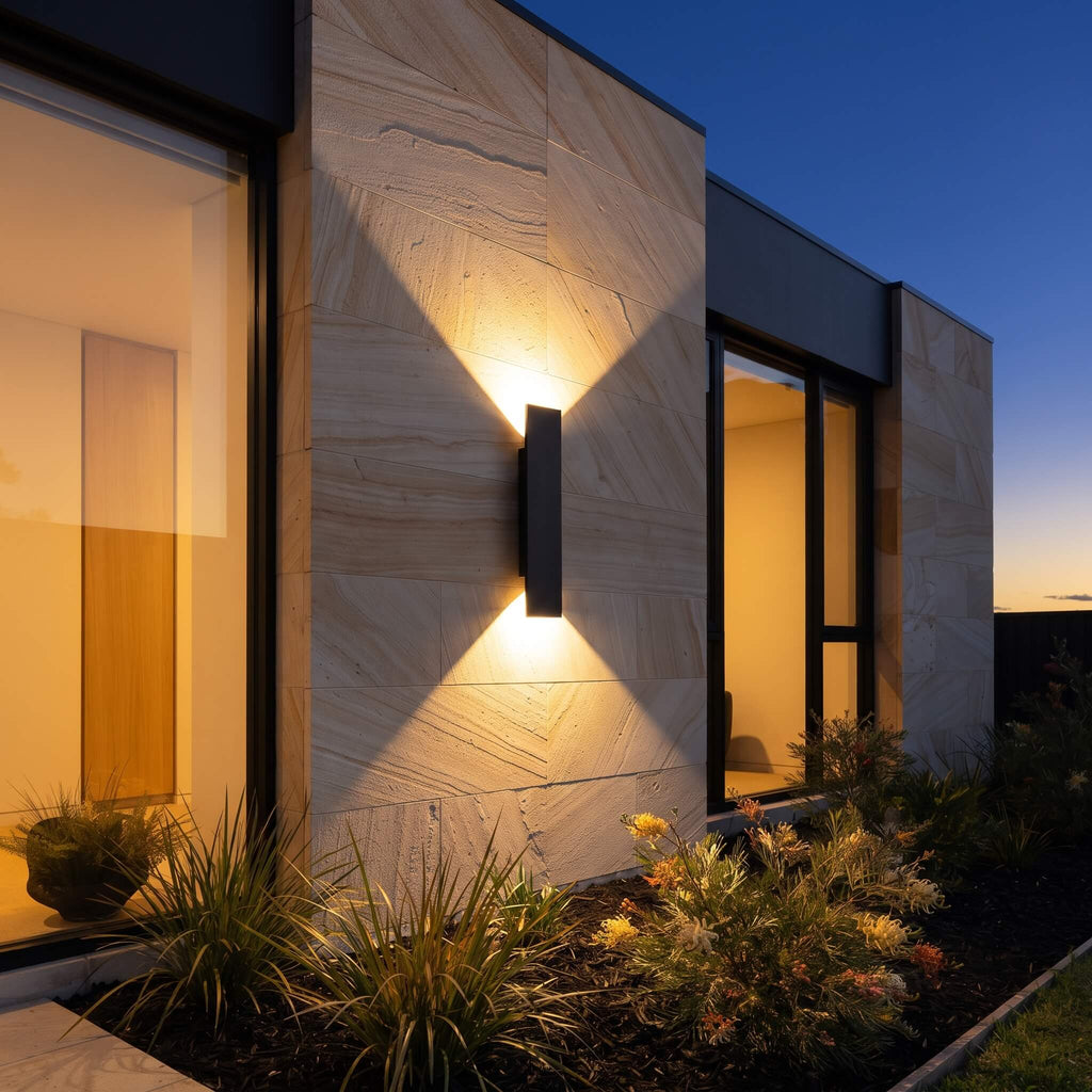 Outdoor Modern Wall Sconce with Up-Down LED Light