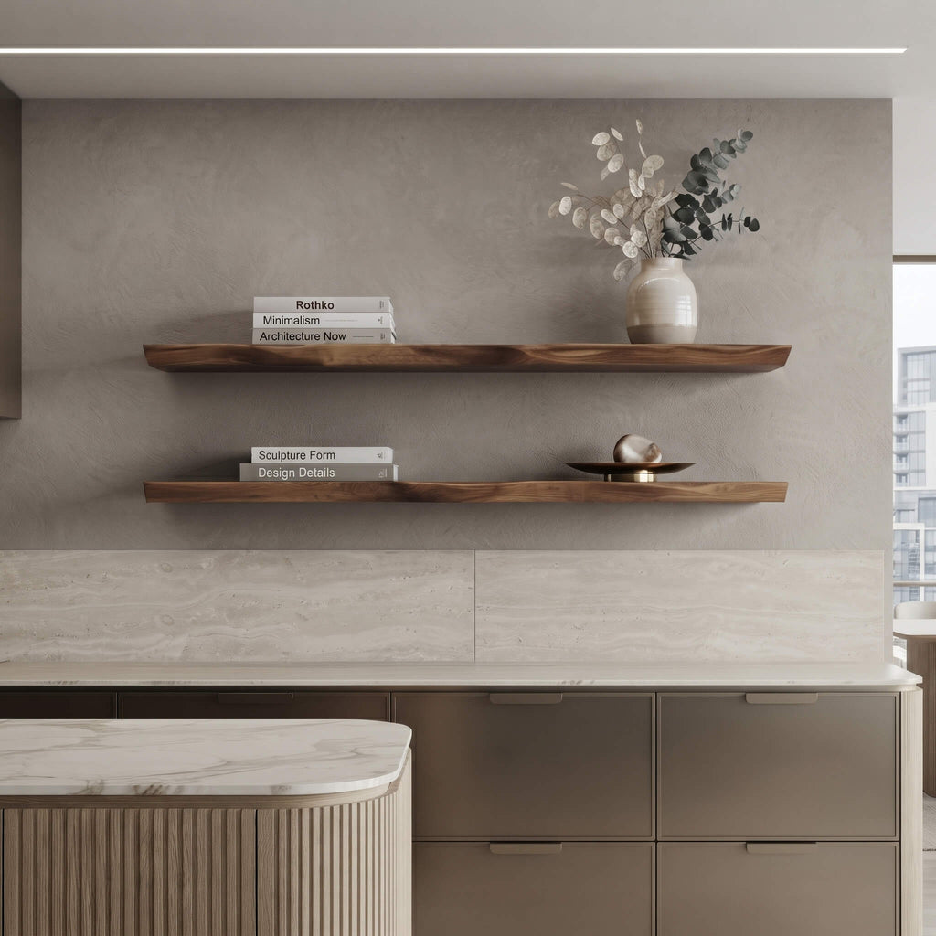 Camphor Wood Floating Wall Shelf